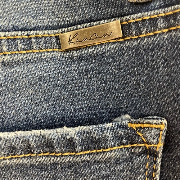 KanCan by Maurice’s Front Button Jean Shorts Distressed Raw Hem Women Sz 28 - Picture 7 of 8